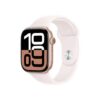 Apple Watch Series 10 46 mm or rose avec bracelet Sport rose tendre - vue 2